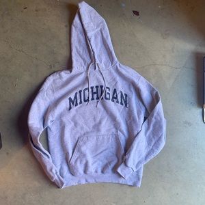 Champion University of Michigan Oxford Gray Basic Hooded Sweatshirt